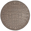 Pemberly Row 5'3 Round Traditional Oriental Vintage Area Rug in Light Brown