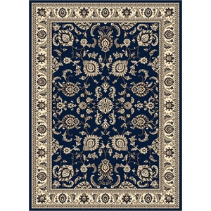 Pemberly Row Traditional 3'3&quot x 4'11&quot Rectangular Fabric Rug in Blue