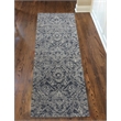 Pemberly Row Polyester Transitional Abstract Blue Runner Area Rug