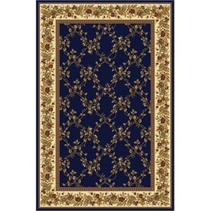 Pemberly Row Traditional 7'9&quot x 11'6&quot Rectangular Fabric Rug in Blue