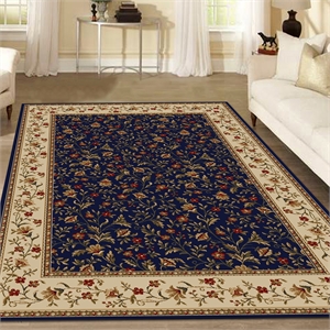 Pemberly Row Traditional 7'9&quot x 11' Rectangular Fabric Rug in Blue