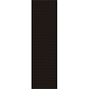 Pemberly Row Transitional Geometric 2'2 x 7'7 Polypropylene Area Rug in Black