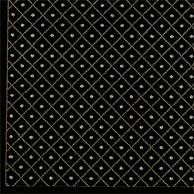Pemberly Row Transitional Geometric 2'2 x 7'7 Polypropylene Area Rug in Black