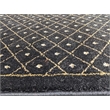 Pemberly Row Transitional Geometric 2'2 x 7'7 Polypropylene Area Rug in Black