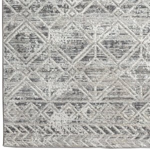 Pemberly Row Polyester Transitional Geometric Gray 8' Round Area Rug