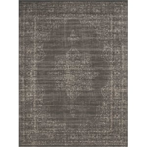 Pemberly Row Traditional 5'3&quot x 7'3&quot Rectangular Fabric Rug in Brown