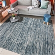 Pemberly Row Polyester Transitional Striated Blue 8x10 Area Rug