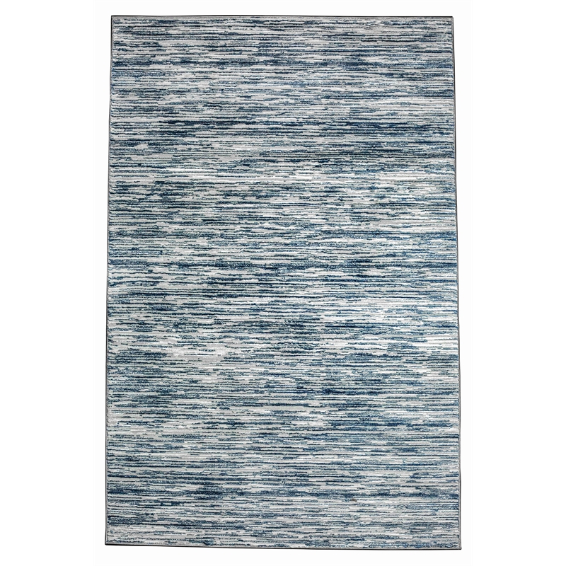 Pemberly Row Polyester Transitional Striated Blue 8x10 Area Rug