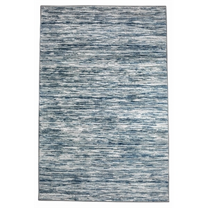 Pemberly Row Polyester Transitional Striated Blue 8x10 Area Rug