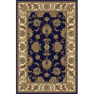 Pemberly Row Traditional 7'9&quot x 9'6&quot Rectangular Fabric Rug in Blue