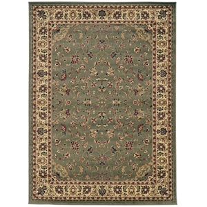 Pemberly Row Traditional 3'3&quot x 4'11&quot Rectangular Fabric Rug in Green