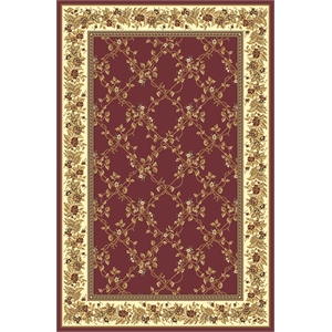 Pemberly Row Traditional 7'9&quot x 9'6&quot Rectangular Fabric Rug in Burgundy Red