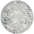 Pemberly Row Polyester Transitional Geometric Blue 5' Round Area Rug