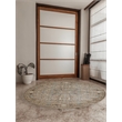 Pemberly Row 5'3 Round Traditional Oriental Vintage Area Rug in Beige