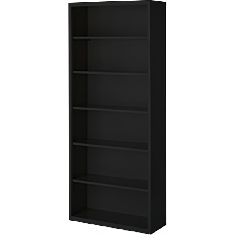 Pemberly Row Modern Industrial Office Stationary Bookcase in Black