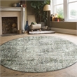 Pemberly Row Polyester Transitional Striated Green 8' Round Area Rug