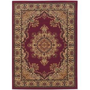 Pemberly Row Traditional 7'9&quot x 11' Rectangular Fabric Rug in Burgundy Red