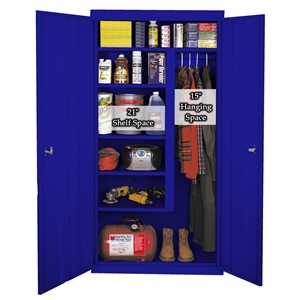 Pemberly Row Modern Industrial Office All Purpose Combination Cabinet in Blue