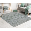 Pemberly Row Polyester Transitional Geometric Blue 8x10 Area Rug