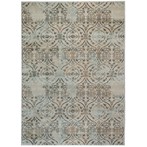 Pemberly Row Traditional 5'3&quot x 7'3&quot Rectangular Fabric Rug in Beige