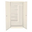 Pemberly Row Modern Industrial Office Janitorial Cabinet in Almond