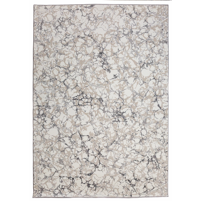 Pemberly Row Polyester Transitional Marbled Gray 5x8 Area Rug