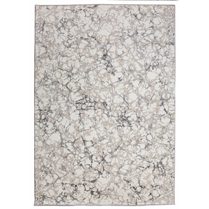 Pemberly Row Polyester Transitional Marbled Gray 5x8 Area Rug