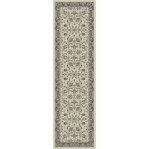 Pemberly Row Traditional 2'2&quot x 7'7&quot Rectangular Fabric Rug in Green