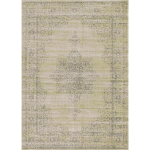 Pemberly Row Traditional 5'3&quot x 7'3&quot Rectangular Fabric Rug in Beige
