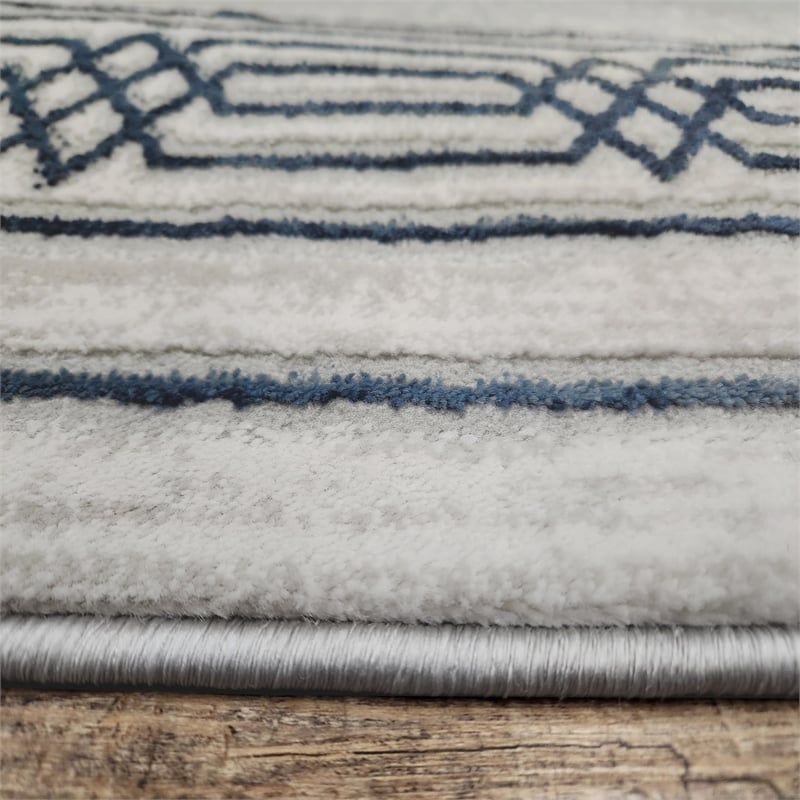 Pemberly Row Polyester Transitional BordeRed Blue Runner Area Rug