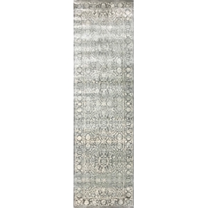 Pemberly Row Traditional 2'2&quot x 7'7&quot Rectangular Fabric Rug in Gray