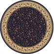 Pemberly Row Traditional 8' x 8' Circular Fabric Rug in Blue