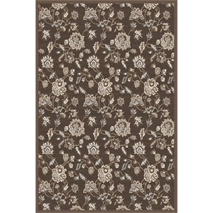 Pemberly Row Traditional 7'10&quot x 10'6&quot Rectangular Fabric Rug in Brown