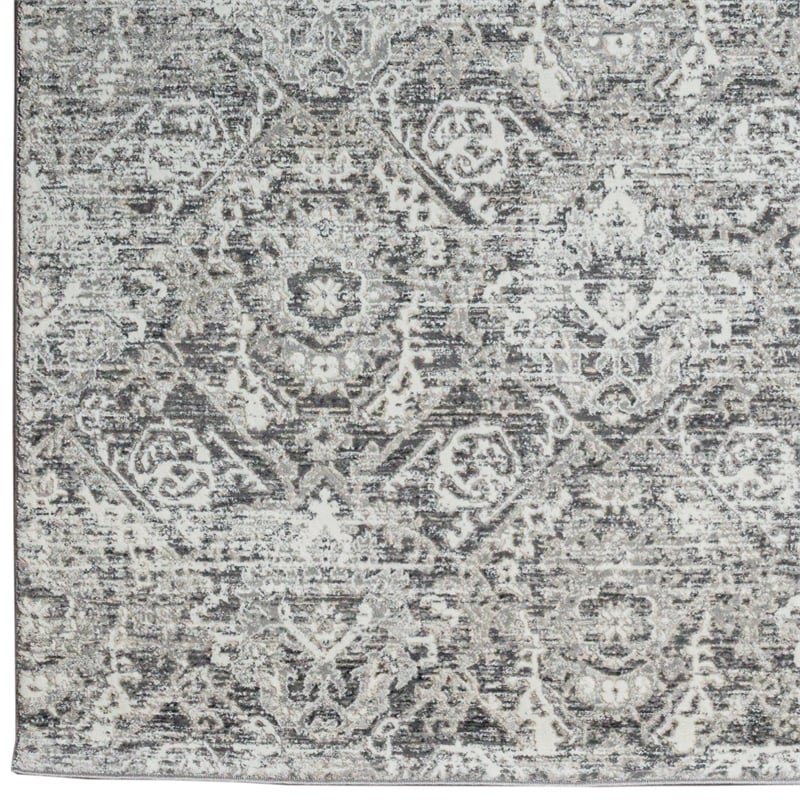 Pemberly Row Polyester Transitional Abstract Gray 5x8 Area Rug