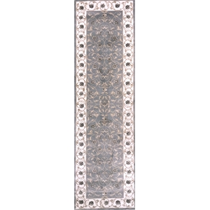 Pemberly Row Traditional 2'2&quot x 7'7&quot Rectangular Fabric Rug in Gray