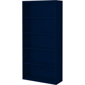 Pemberly Row Modern Industrial Office Stationary Bookcase in Navy