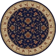 Pemberly Row Traditional 8' x 8' Circular Fabric Rug in Blue