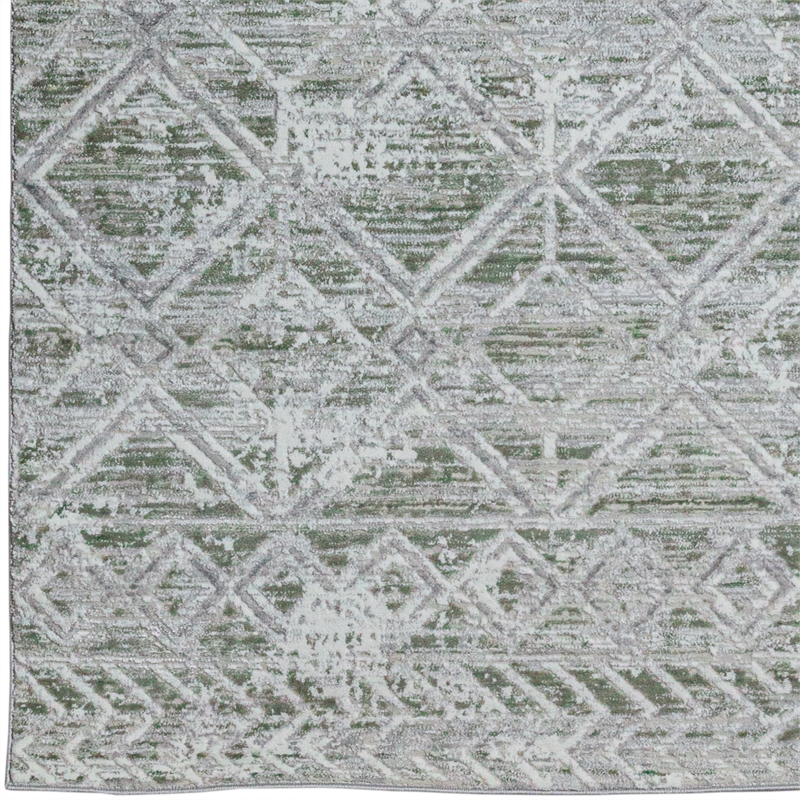 Pemberly Row Polyester Transitional Geometric Green 8' Round Area Rug