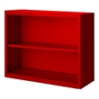 Pemberly Row Modern Industrial Office Stationary Bookcase in Red