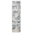 Pemberly Row Polyester Transitional Striated Blue Runner Area Rug