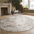 Pemberly Row Polyester Transitional Striated Beige 8' Round Area Rug