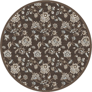 Pemberly Row Traditional 7'10&quot x 7'10&quot Circular Fabric Rug in Brown