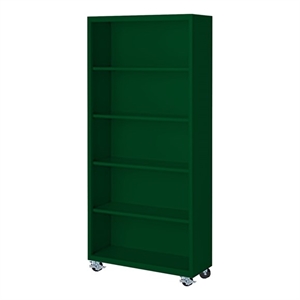 Pemberly Row Modern Industrial Office Mobile Bookcase in Green