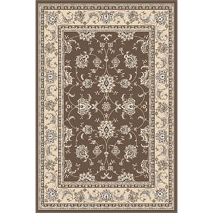Pemberly Row Traditional 3'3&quot x 4'11&quot Rectangular Fabric Rug in Brown