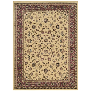 Pemberly Row Traditional Floral 7'9&quot x 11' Polypropylene Area Rug in Ivory