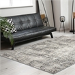 Pemberly Row Polyester Transitional Striated Gray 8x10 Area Rug