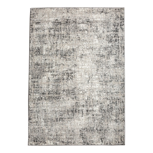 Pemberly Row Polyester Transitional Striated Gray 8x10 Area Rug