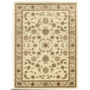 Pemberly Row Oriental Floral 7'9&quot x 11' Polypropylene Area Rug in Ivory