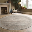 Pemberly Row Polyester Transitional Crackled Beige 5' Round Area Rug