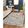 Pemberly Row Polyester Transitional Marbled Blue 5x8 Area Rug
